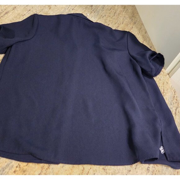 Vtg Joie de Vie Dress Set Sz 10 Button Shirt Blue Floral Embroidered Side Slits - Picture 10 of 16